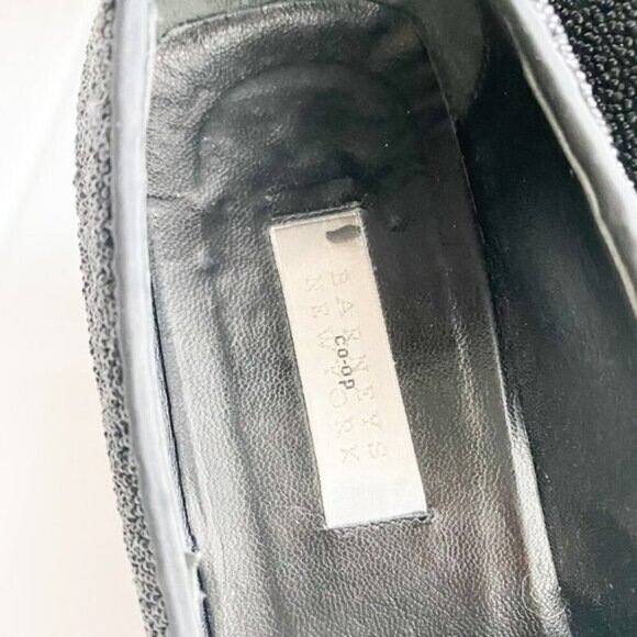 Vintage Y2k Barneys New York Co-op Beaded Black Square Toe Heels 9 Wide - Picture 8 of 10